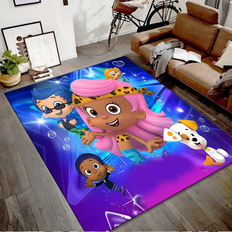 1pc Bubble guppies Design Printed Area Rug Carpet for Bedroom Living Room Home Decor Rugs Mat Non Slip Mat Rug for Bedside