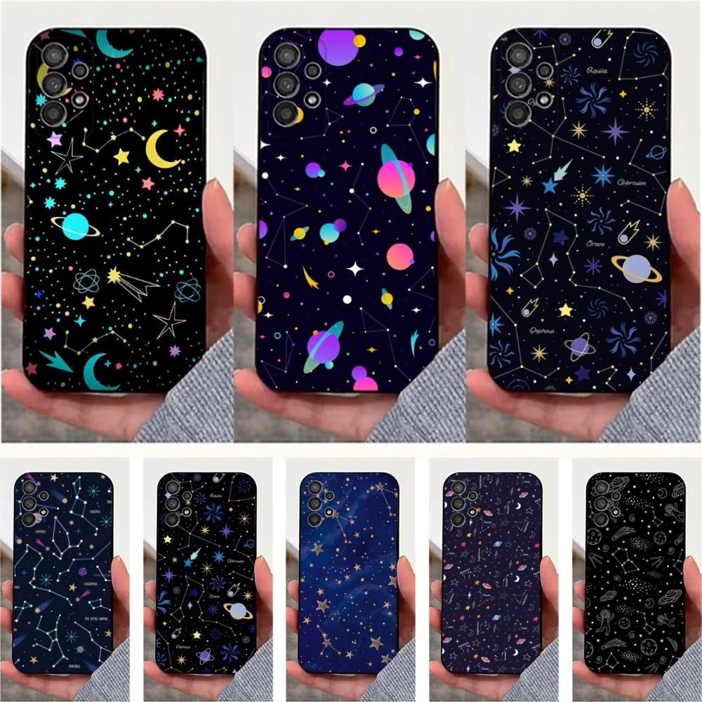 Starry Night Constellations Phone Case For Samsung S25,S24,S23,S22,S20,S21,S10,Ultra,Plus,Lite,FE,Soft Silicone Black Cover