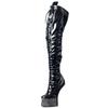 Fashion 18cm Hoof Heelless Women Thigh High Boots,Fetish Platform Botas,Round Toe,Over-the-Knee Men Pole Dance Shoes,Black,Custom Colors