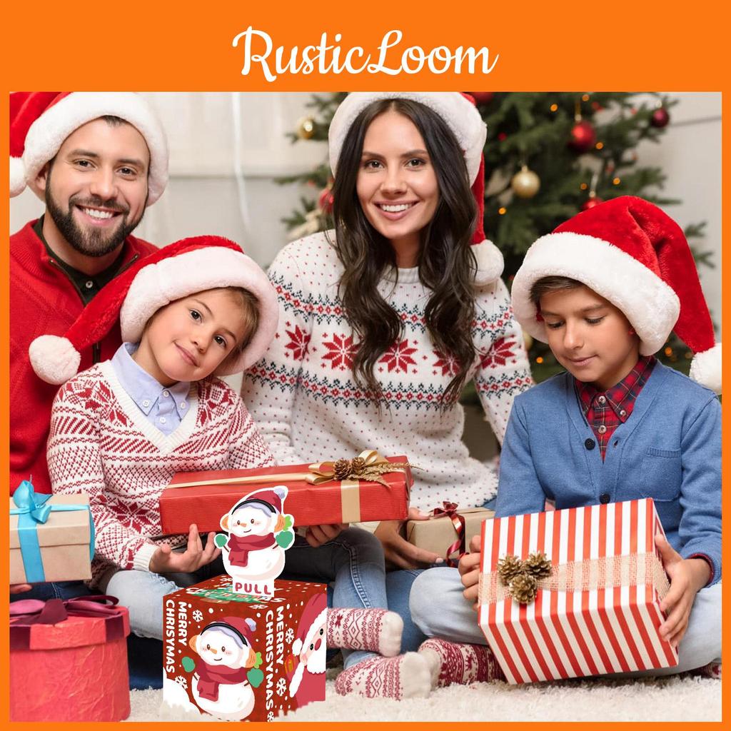 Snowman Pattern Cartoon Red Gift Box Christmas Decoration Prop Atmosphere