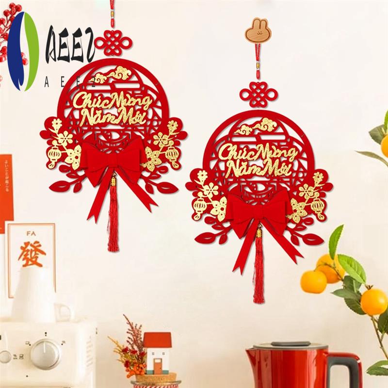 AEE2-Vietnamese Text Decoration Spring Festival Pendant New Year Decoration Living Room Bow Pendant
