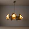 Large Mid Century Brass Chandelier – Handmade Sputnik Ceiling Light with Glass Globes