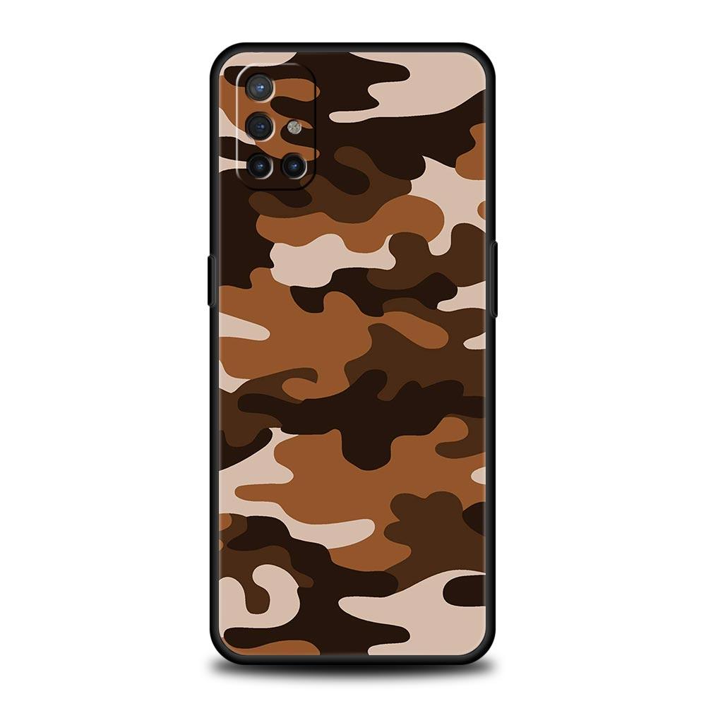Camouflage Camo Military Phone Case For OnePlus 12R 9R 12 11 10 Pro 9 8 7 7T 8T 10T 9RT Nord 2T N10 N200 CE 2 5G Black Cover