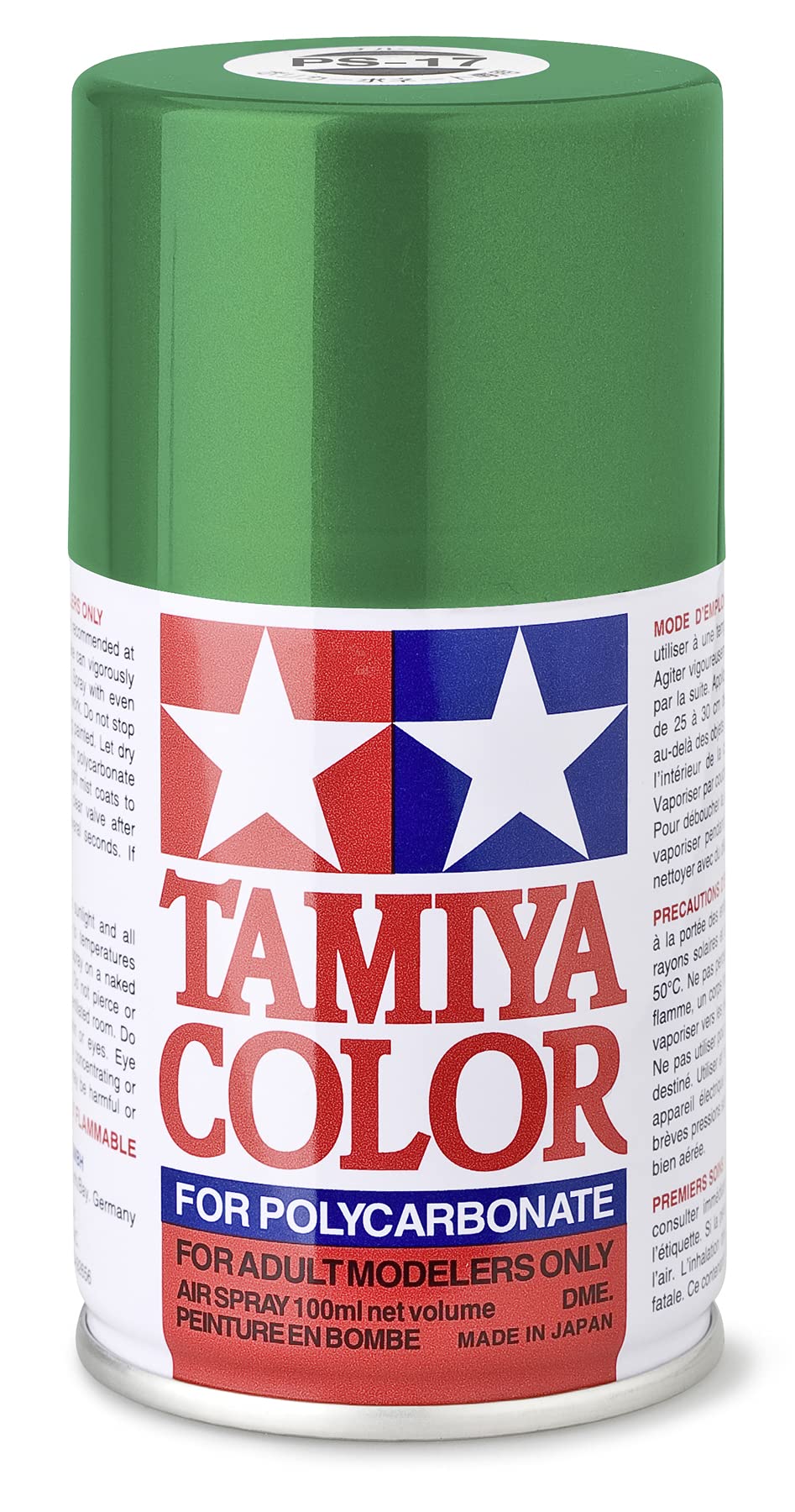 

Tamiya Polycarbonate Spray Metallic Green 86017 No.17 PS-17