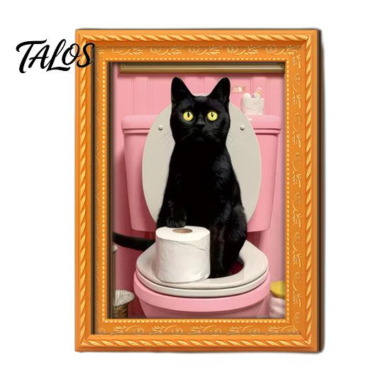Small Picture Frames for Fridge Funny Wooden Magnets Frame, Retro Cute Cat Pattern Magnetic Refrigerator Style Interior Decoration Locker Magnet Photo