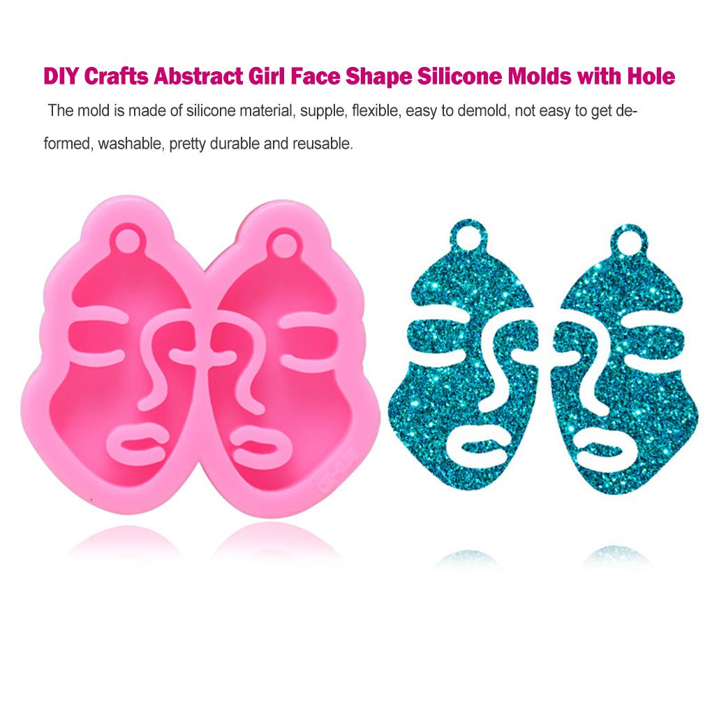 Silicone Molds Girl Face Shape Keychain Decoration Jewelry Accessories Pendant Making Tool Handicraft Casting Mould Girls Female