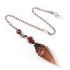 Antique Silver Seven Chakra Crystal Resin Pendulum with Semi-Precious Chips Pendant
