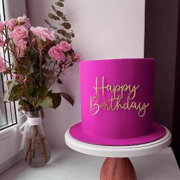 6pcs Happy Birthday Cake Toppers Rose Gold Acrylic Side Birthday Cake Decoration Cake Topper for Baby Dessert Decoration