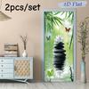 2pcs Peaceful Zen Lotus Stone Pagoda Wall Stickers Modern Simple Living Room Entrance Decoration Stickers Self Adhesive Waterpro