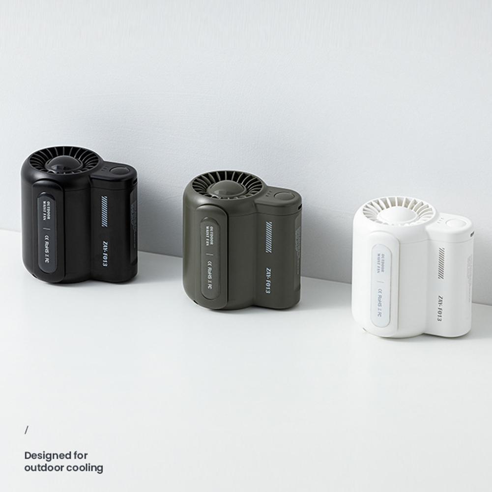 Přenosný ventilátor 4500mAh Výkonný dobíjecí Mini pasový se 3 rychlostmi Silný nositelný klipový ventilátor na opasek pro cestování v přírodě, rybaření