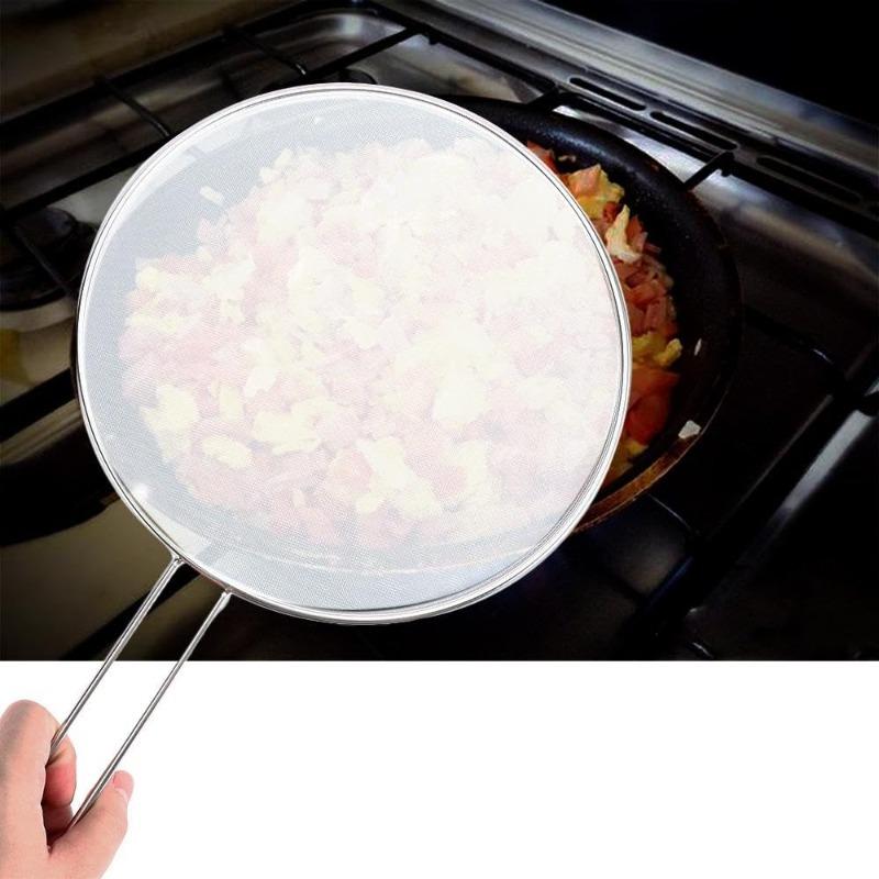 Stainless Steel Oil Mesh Pot Lid Cover Oil Cooking Splatter Screens Guard for Frying Pan Kitchen Accessories Gadgets Tools