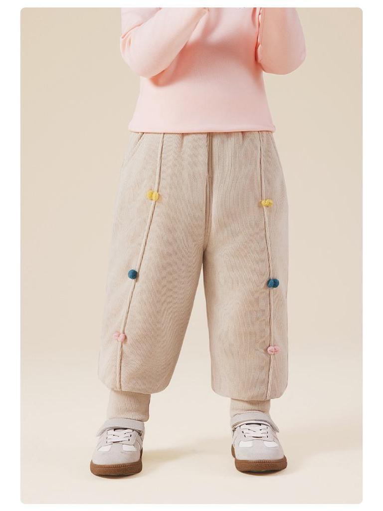 Jingqi Fleecegefütterte Winterhosen für Mädchen - Warme, modische Baumwoll-Oberbekleidung