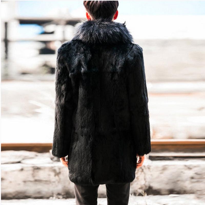 Autumn and Winter New Fur Coat Imitation Mink Coat Men's Mink Coat Imitation Fox Hair Big Fur Collar Casual