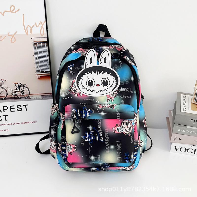 School bag new student backpack trendy large capacity high value cartoon printing casual simple backpack