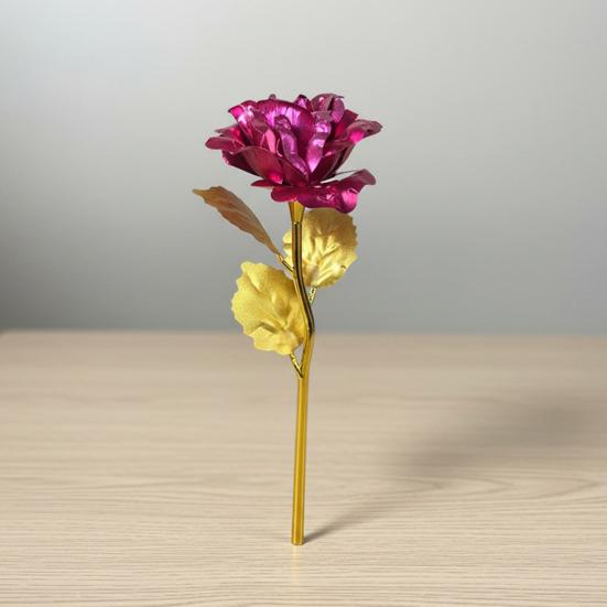 Trandafir Artificial cu Folie de Aur pentru Decor de Masă, Trandafir Mic Etern Placat cu Folie, Cadou pentru Nuntă, Ziua Îndrăgostiților, Petrecere