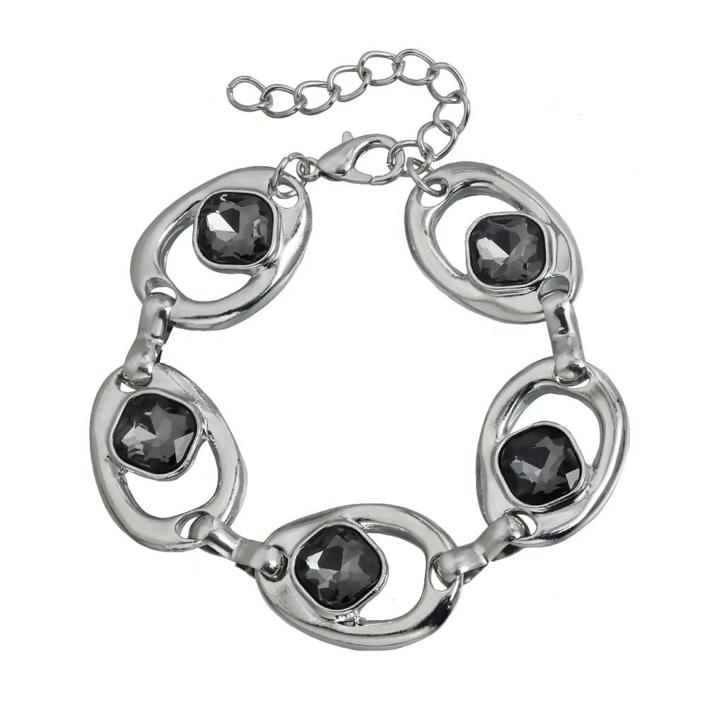 European and American Jewelry, Exaggerated Irregular Black Diamond Y-shaped Necklace, Heavy Metal Party Dress Accessories
