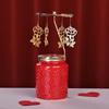 Forbidden City Newlyweds Toasting Goblet Set with Rose Carousel Scented Candle