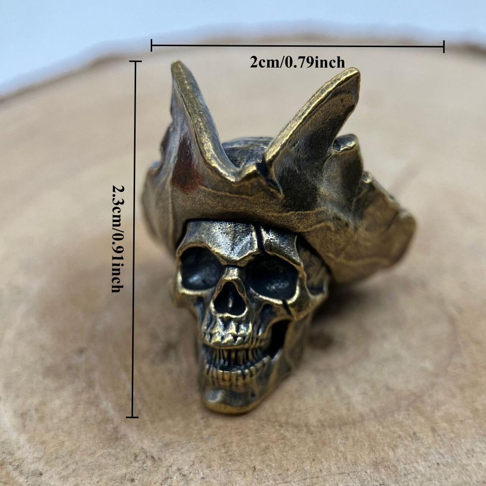 Skeleton Captain The Cowboy Hat Brass Knife Bead EDC Outdoor DIY Accessories Woven Lanyard Pendant Jewelry Punk Bracelet Charms