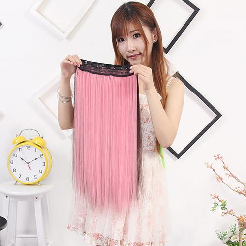 Clip in Colorful Hairpiece Synthetic Straight Hair Cosplay Ponytail Extensions