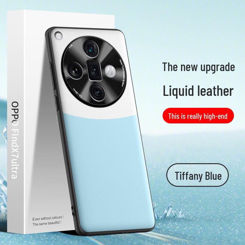Husă de protecție din piele lichidă pentru telefonul mobil Oppo Find X7 Ultra, design anti-cădere, se livrează ca o singură bucată.