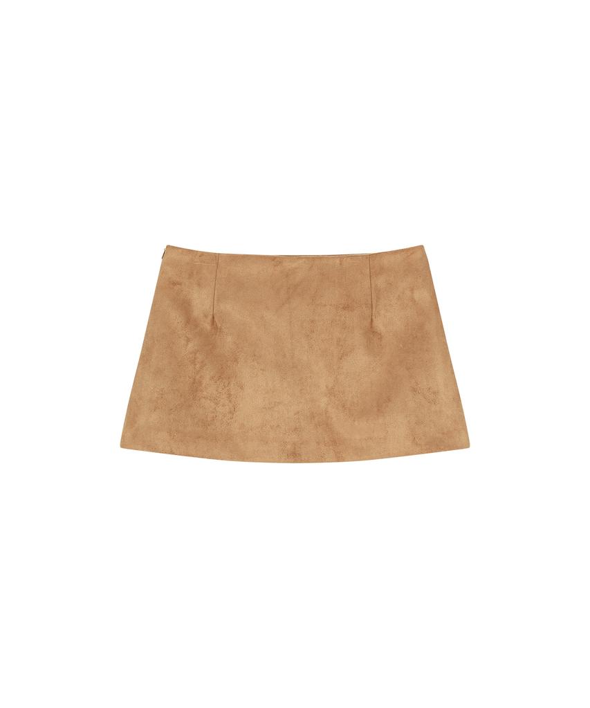 WANKER Suede Mini Skirt Camel