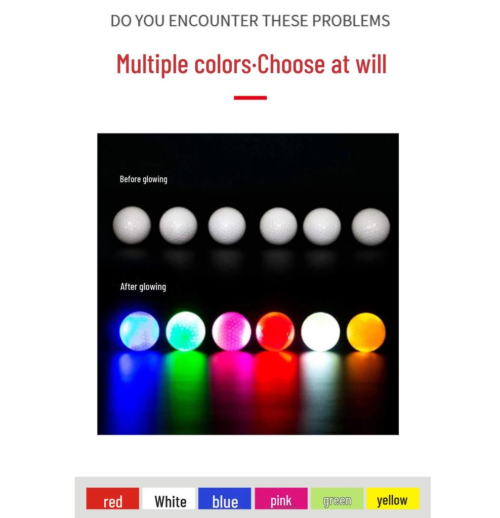 New Golf Competition Ball: LED Luminous Seven-Color Night Flashing Ball