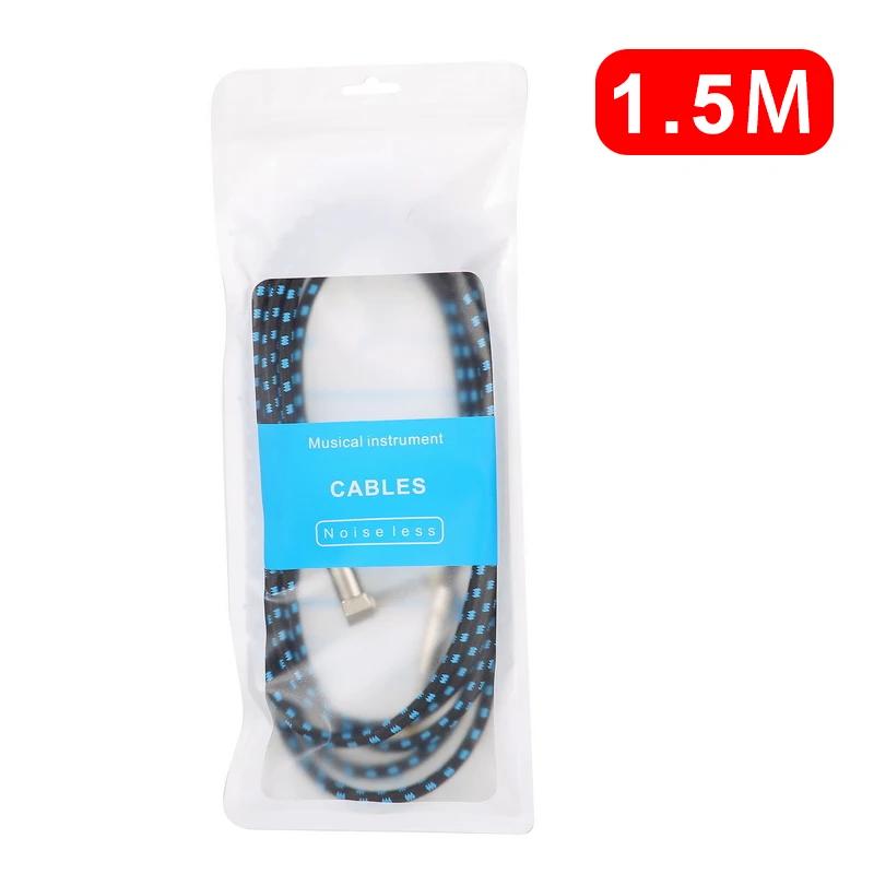 

Кабель для электрогитары плетеный 1/4 дюйма штекер 90 градусов TS 6,35 мм аудио моно кабель бас электробокс аудиокабель шумоподавление кабель