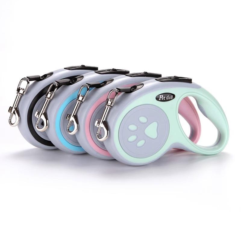 Dog Leash Automatic Telescopic Anti-explosion Punch Retractable Paw Print Walking Dog Leash Medium and Small Dog Teddy Products