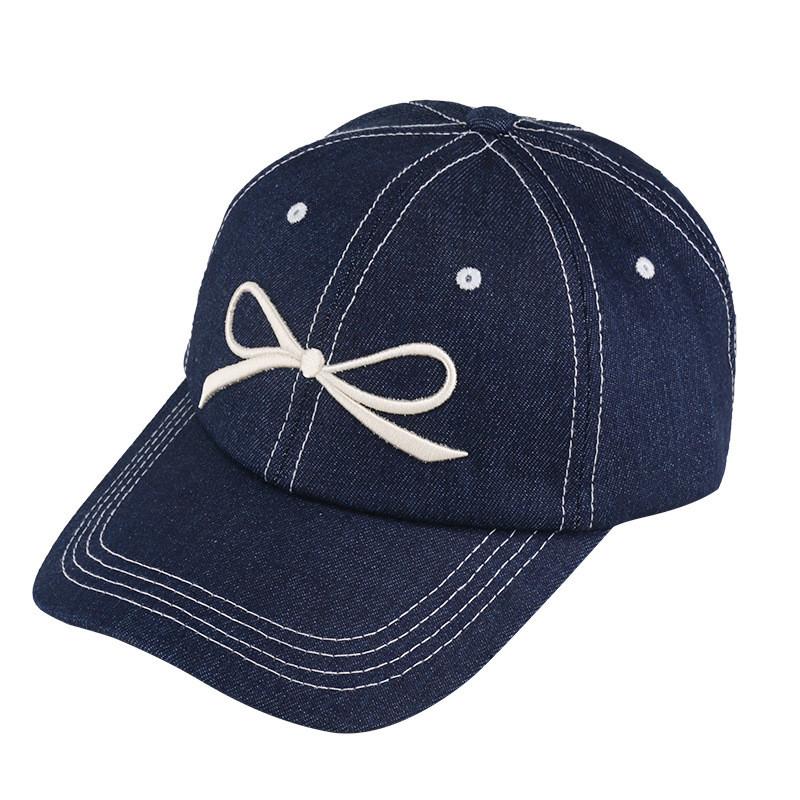 Bow Embroidered Baseball Cap With Sunshade And Breathable Cotton For Teens And Adults
