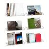 SHGO-Floating Shelves For Wall- Clear Acrylic 4-Pack With Adhesive For Bedroom,Vanity And Bathroom Storage Organizer