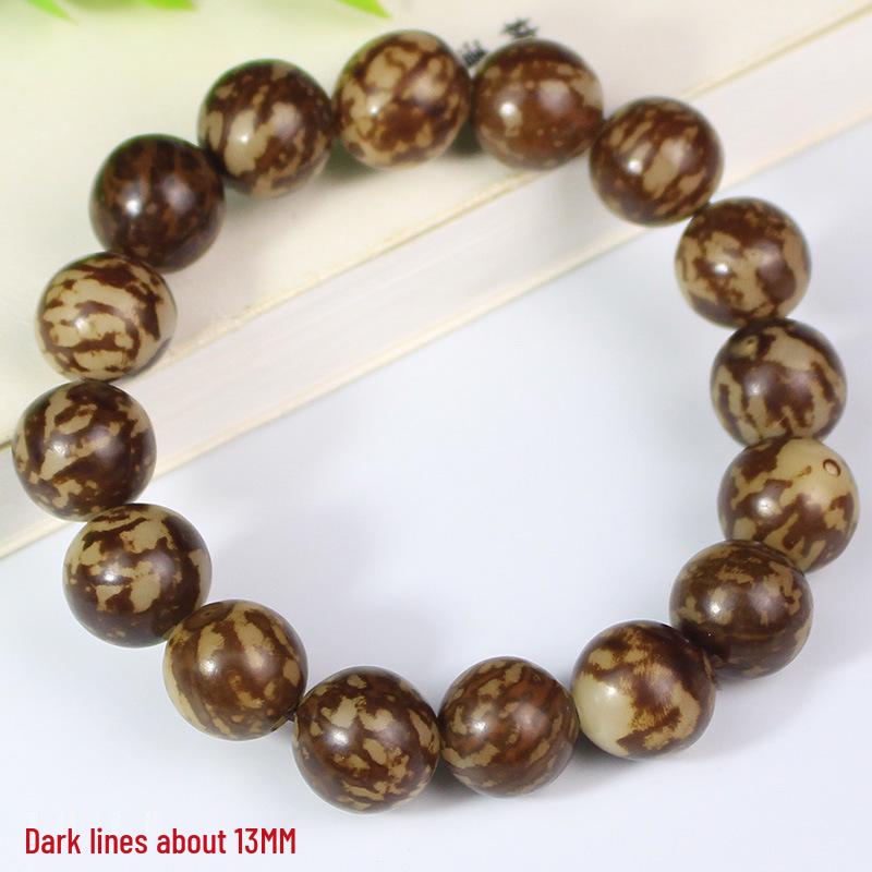 Bracciale Radice di Bodhi a Strisce di Tigre: Gioielli con Perline Buddiste Unisex per Appassionati di Fiore Bodhi