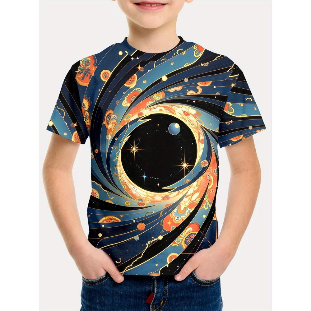 Cartoon Boy T-shirt, Summer Children's T-shirt, Fashionable Children's Clothing, 3D Printed Round Neck Top, Girls' Clothing