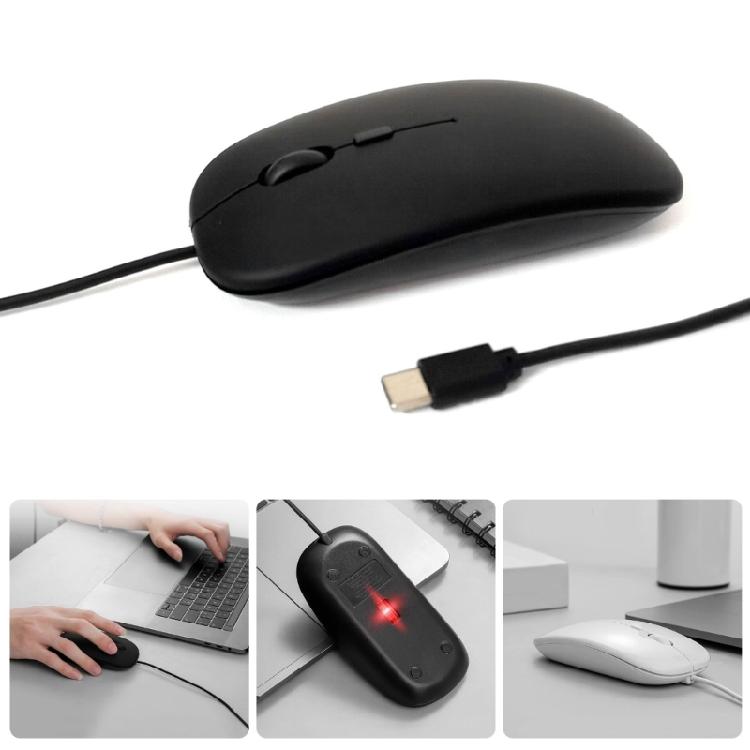 Computer Mouse With Quiet Clicks Technology Type C Cable Comfortable Grip For Professionals Students
