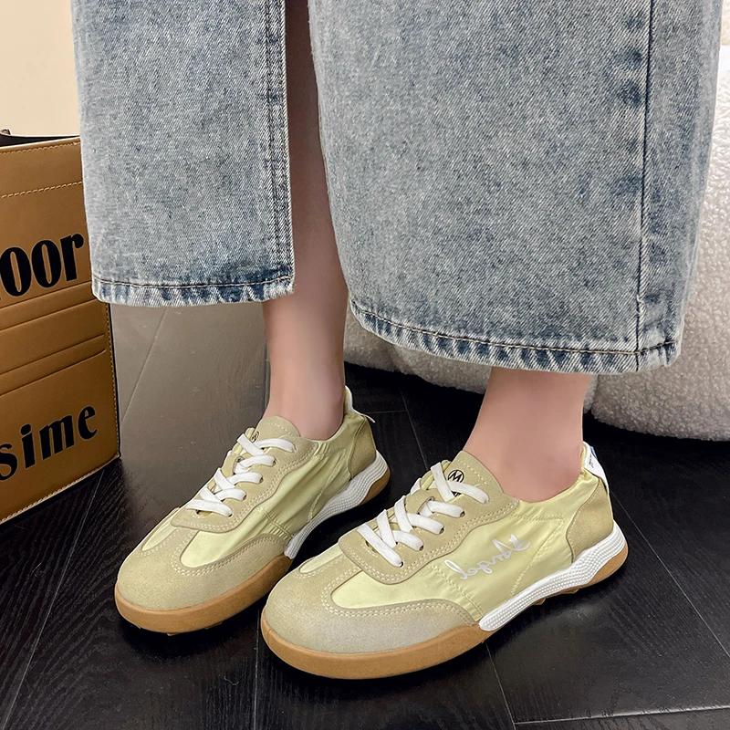 Women's Shoes 2025 Fashion Front Lace-up Women's Vulcanize Shoes Hot Sale Round Head High Quality Light Comfortable Casual Shoes