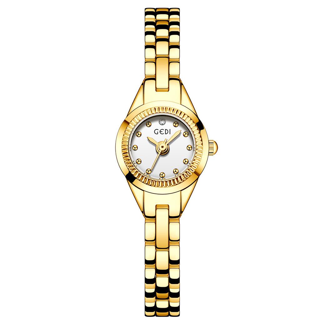 

Womens Minimalist Quartz Watch With Stainless Steel Band And Elegant Look For Casual Daily Wear Gold White
