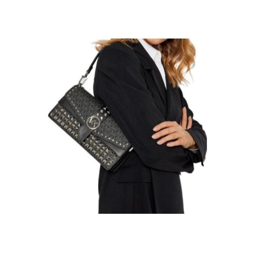 New MICHAEL KORS Greenwich Leather Crossbody Bag, Shoulder Bag Women's Black 30H1SGRL2B-001