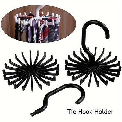 Multifunktionaler 360° Drehbarer Krawatten Gürtel Schal Aufhänger Schrank Organizer Aufbewahrungsregal Halter für Kleiderschrank