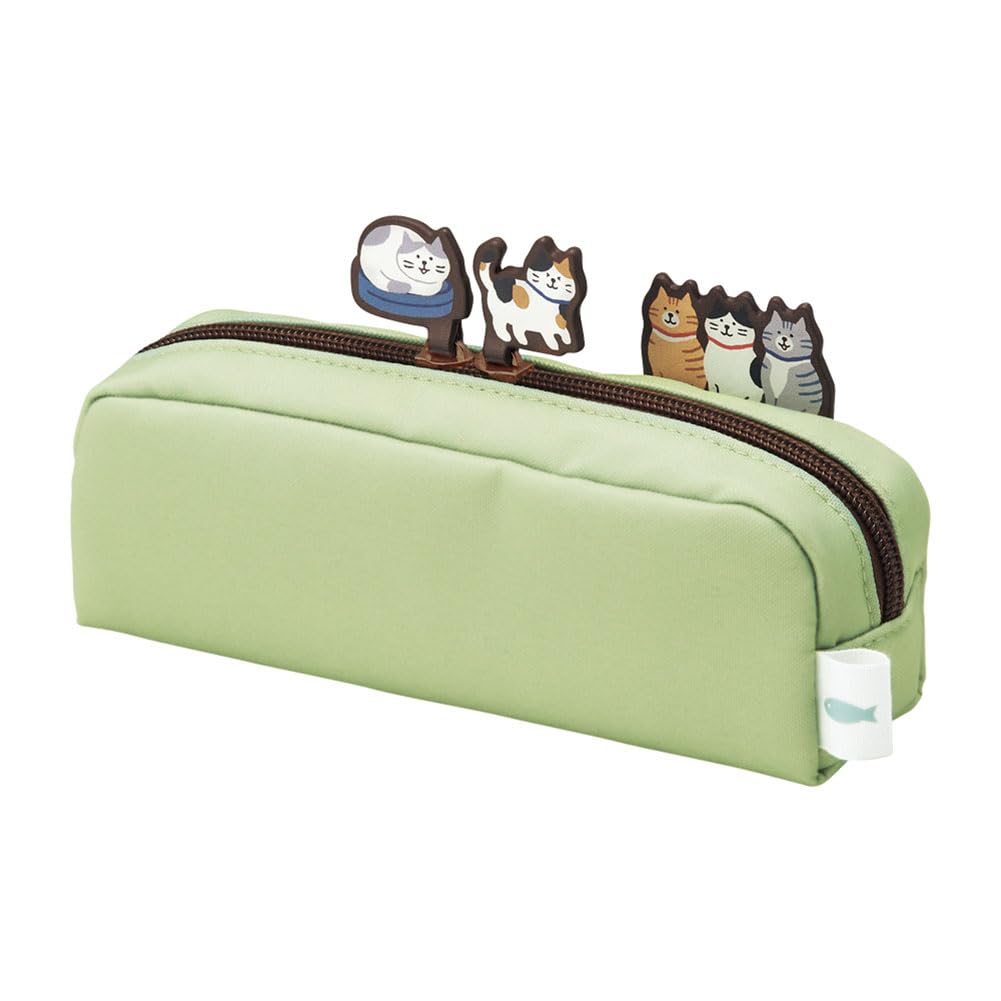 LIHIT LAB Nyan Scene Cat Pen Case Box Pen Pouch Pistachio Green A2223-7