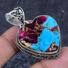 Natural Spiny Oyster Gemstone 925 Sterling Silver Jewelry Pendant 1.89" ETC-13879