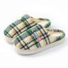 Fashion home cotton slippers women's autumn and winter new non-slip velvet warm colored striped cotton slippers