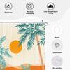 Tropical Palm Trees And Sunset Pattern Waterproof Shower Curtain 180X200Cm - Beach Style Print Bath Curtain For Home Decor