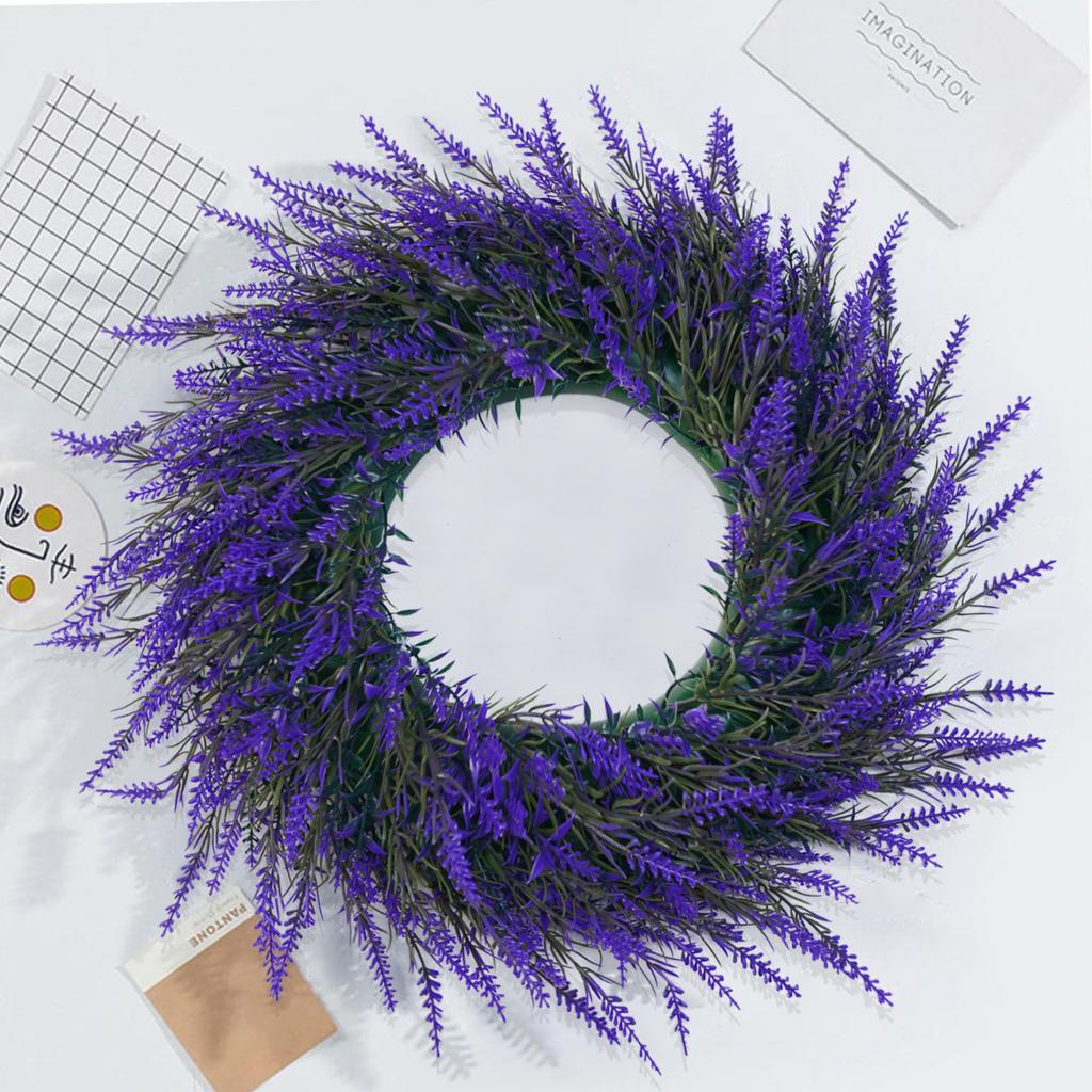 Lavender Wreath 50Cm Spring And Summer Wreath Is Suitable For Door Decoration, Interior Decoration, Wedding Shooting Props