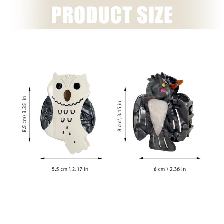 Smooth Hair Claw Clip Medium Size Owl Design Gentle On Scalp Claw Clip Barrettes