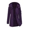 Windproof Fleece Lined Parka Jackets for Women Detachable Hooded Windcheaters Outdoor Hiking Mountaineering Warm Zipper Coats