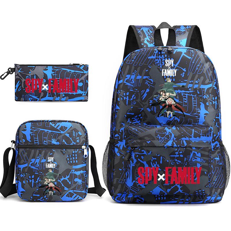 Spy Play House, Animation Periphery Backpack Student Schoolbag Satchel Pencil Case Three-Piece Set