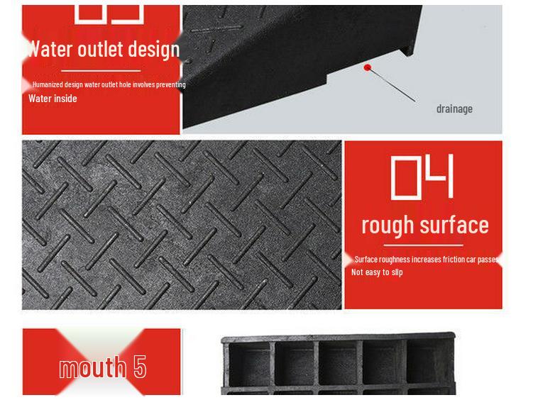 Rubber and Plastic Sloped Threshold Ramp Pad