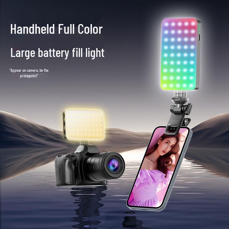 Portable RGB Fill Light for Mobile and Vlog Photography