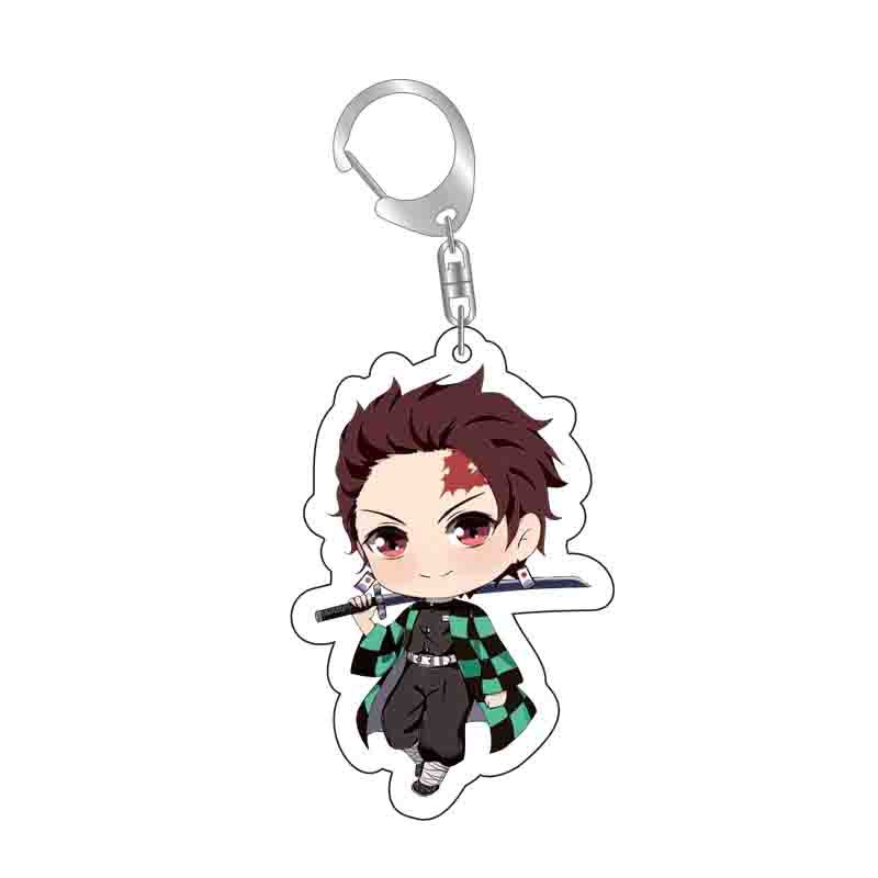 Anime Keychains Keychain Demon Slayer Kimetsu No Yaiba Acrylic Key Ring Cute Funny Cartoon for Friends