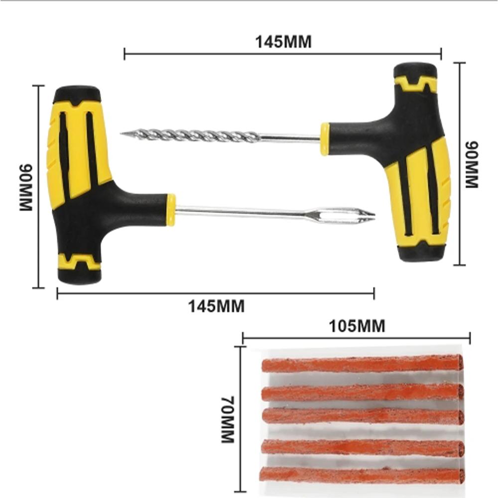 Car Tire Repair Tool Tire Repair Kit Studding Tool Set Auto Bike Tubeless Tire Tyre Puncture Plug Garage Tools with Rubber Strip