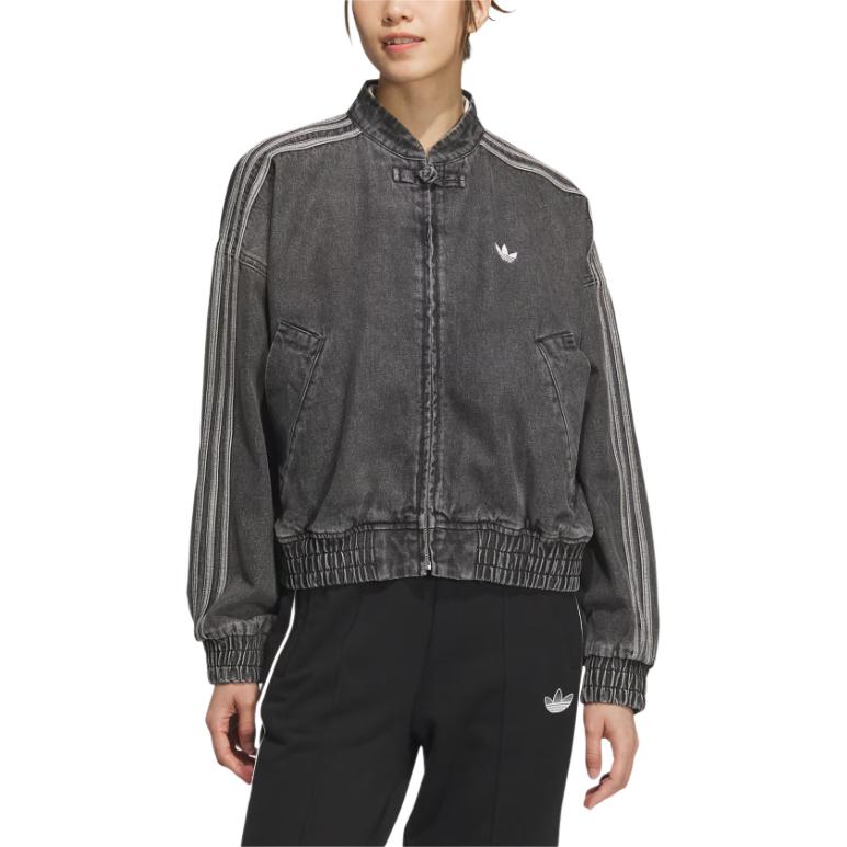 Adidas Originals Ctt Chinese TT Snake Year New Year Loose Fit Long Sleeve Jacket Women Jacket Black JY8274